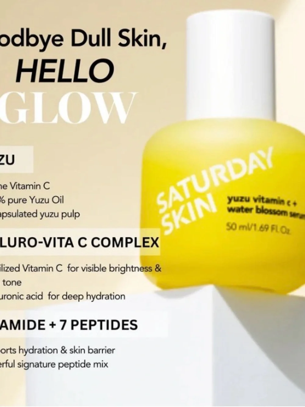 NIB Saturday Skin Yuzu Vitamin C+ Water Blossom Serum